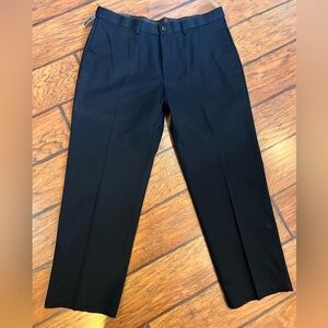 Haggar black khaki dress pants men’s 38x29 w2w classic straight no iron soft NWT